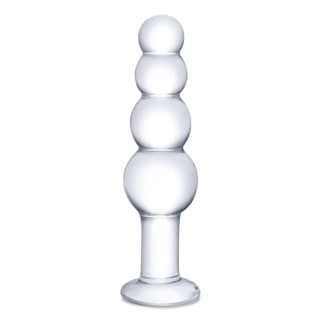 Glas 7.25 Glass Beaded Butt Plug "