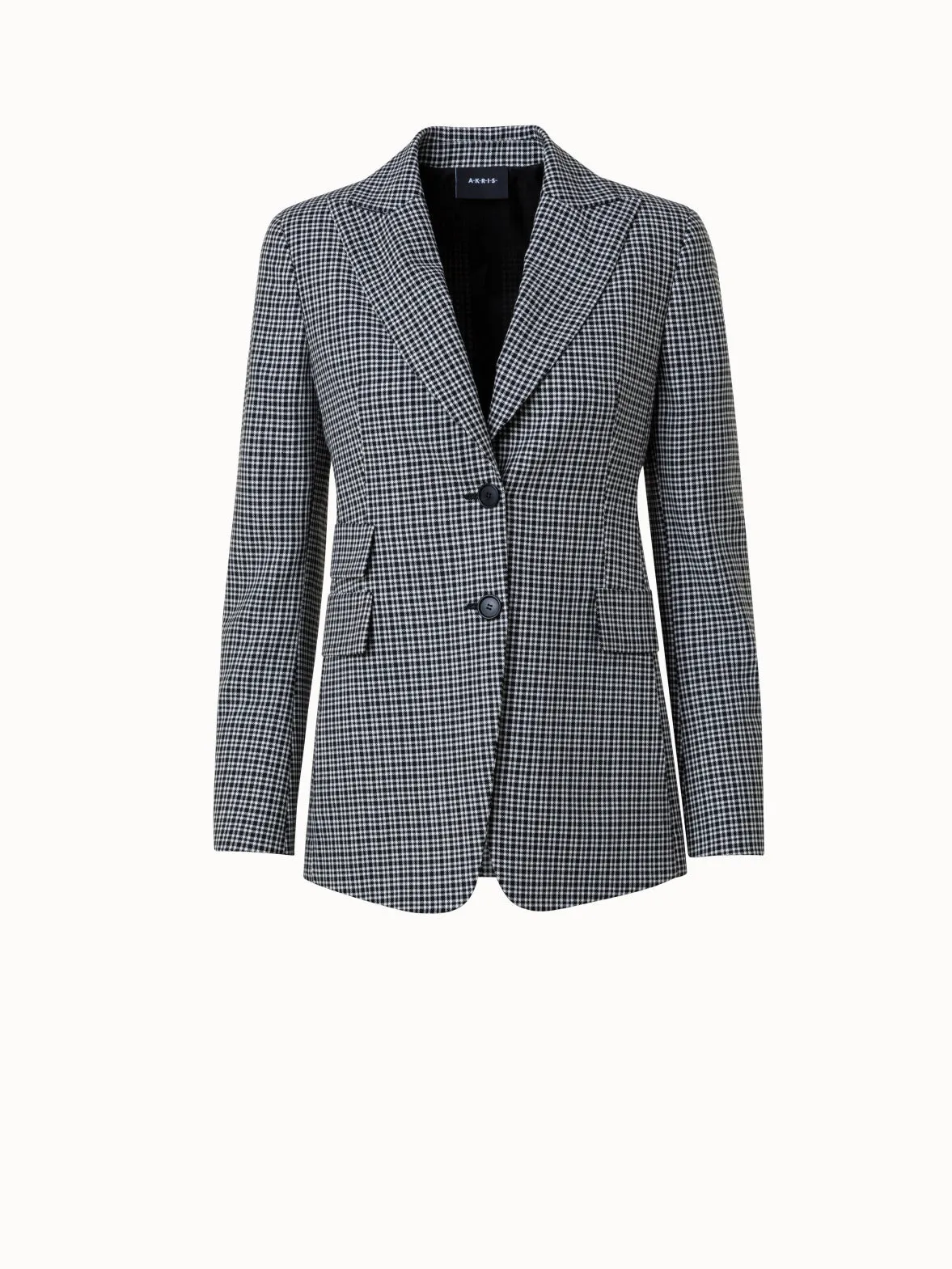 Microcheck Wool Long Jacket