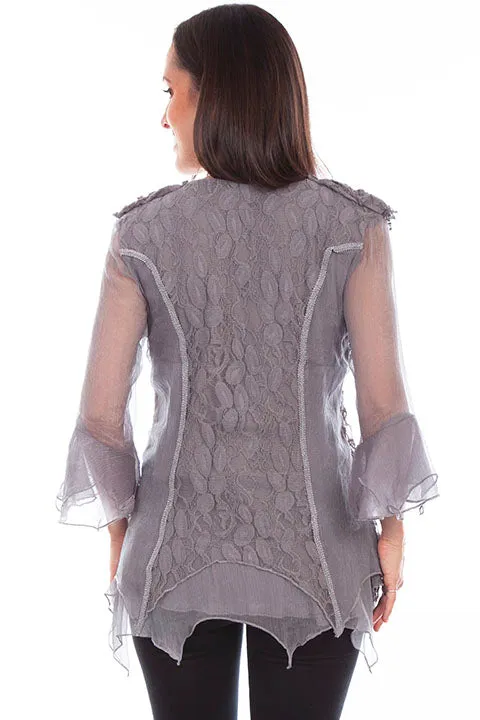 Women's Honey Creek Collection Blouse: 3/4 Sleeves, Double Ruffle Cuffs